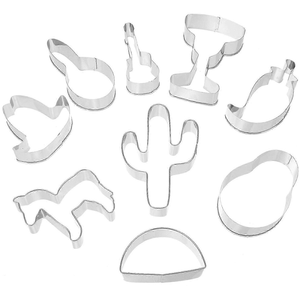 Set of 6 Stainless Steel Mexican Cinco de Mayo Cookie Cutters