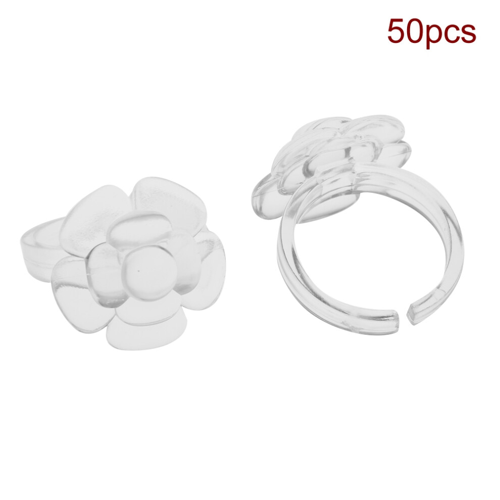 50Pcs Nail Chart Ring Set Flower Butterfly Manicure Gel Color Display Tool 03#