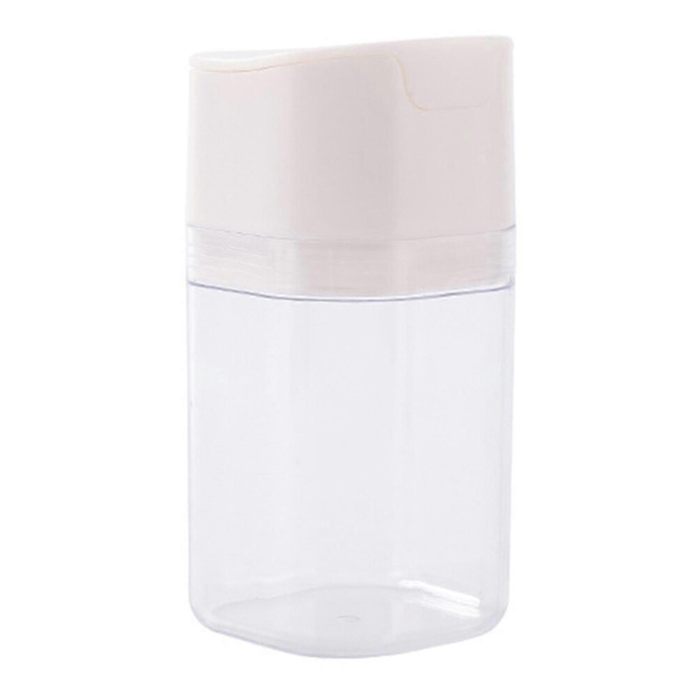 (White) Dustproof and moisture-proof seasoning bottle, transparent, leak-proof, pressure opening, maintains careful cooking