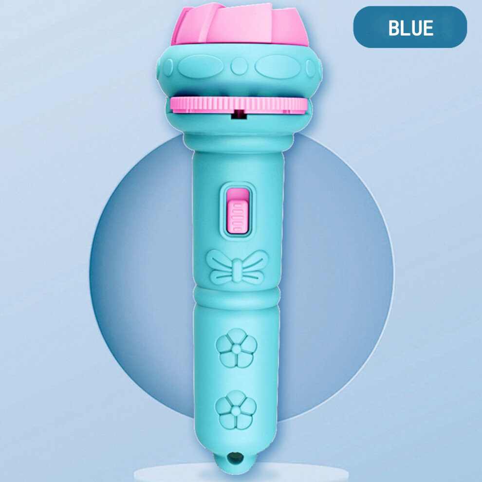 (Blue) Flashlight Projector Torch Lamp Toy Cute Toy Torch Lamp Flashlight Projector Toy Sleeping Story Toy Blue