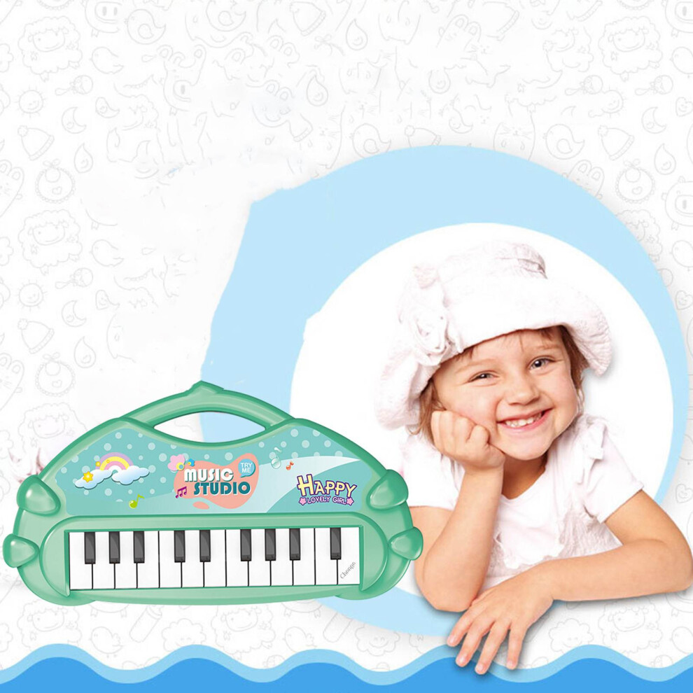 (Green) Kids Puzzle Home 13 Keys Multifunctional Electronic Organ Boys And Girls Toys Hand Piano Electronic Keyboard-image-OPC-PKHKHNT-NEW