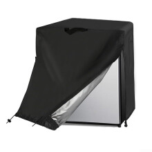 Waterproof Oxford Fabric Mini Fridge Cover 20x20x21 Inch Dustproof Adjustable Drawstring Side Pockets For 1-2 Cu Ft