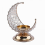 Creative Moon Shape Candle Holder Golden Crystal Candlestick Tabletop Decor 5