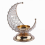 Creative Moon Shape Candle Holder Golden Crystal Candlestick Tabletop Decor 1