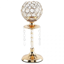 Metal Crystal Candle Tea Light Holder Modern Wedding Dining Table CenterpieceGold L