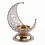 Creative Moon Shape Candle Holder Golden Crystal Candlestick Tabletop Decor 3