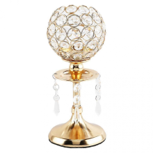 Metal Crystal Candle Tea Light Holder Modern Wedding Dining Table CenterpieceGold S