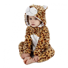 Unique-Shape Long-Sleeve Pajamas with Cartoon Animal Motif for Cozy Bedroom Wear80cmLeopard