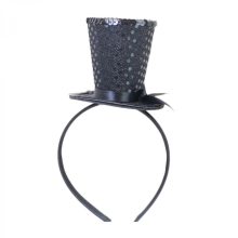 Veil Top Hat Fascinators Hair Hoop Opera Tea Hat for Girls Kids Vintage Pillbox Hat Tea Hat Fascinators Halloweenblack sequin bow