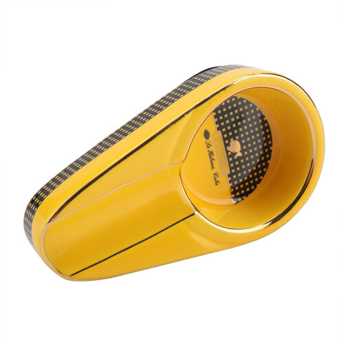 Mini-Keramik-Zigarettenaschenbecher für Auto oder Zuhause, Gelb, 12x6,8x2,5cm 2