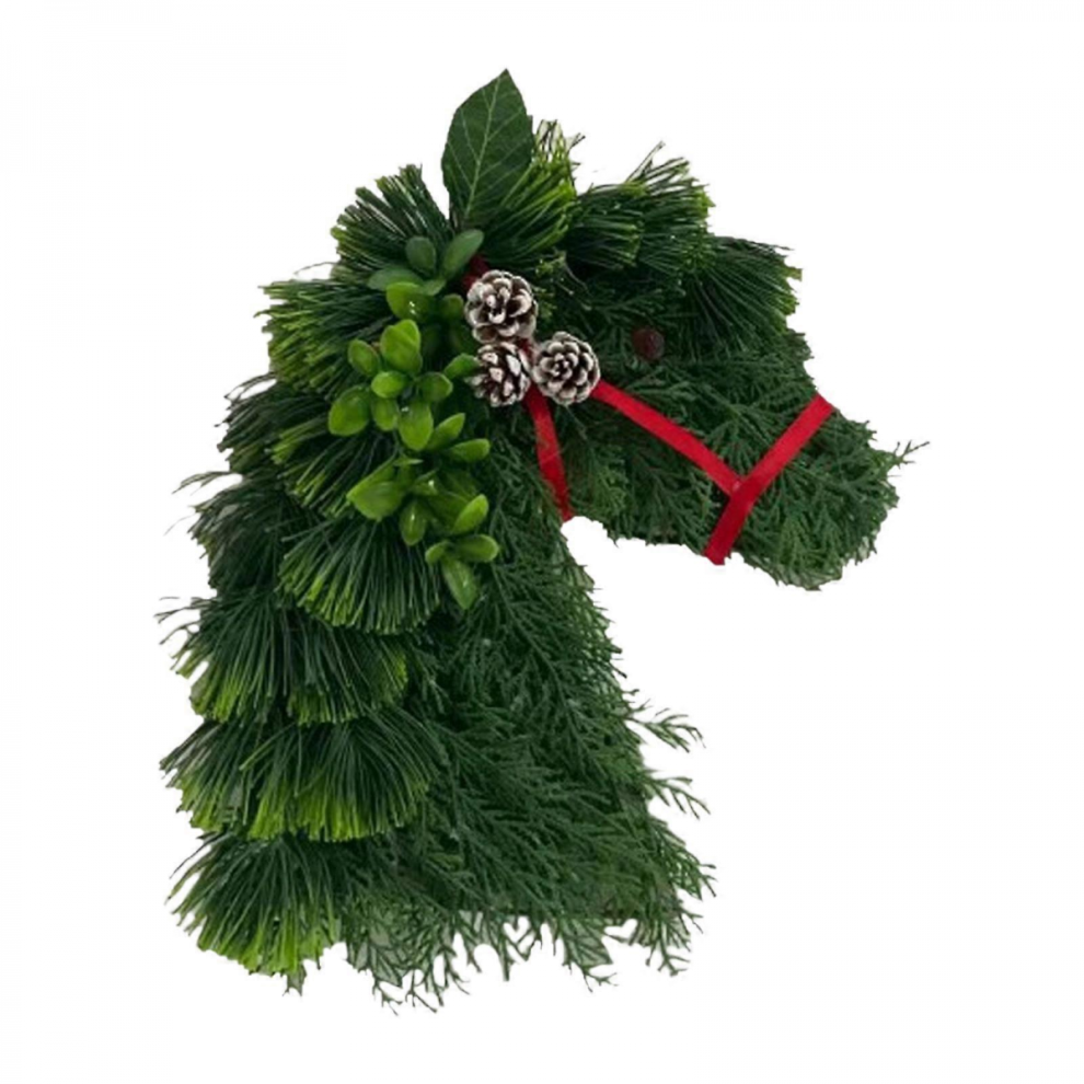 Artificial Christmas Wreath Horse Head Wreath for Front Door for Wall Office
