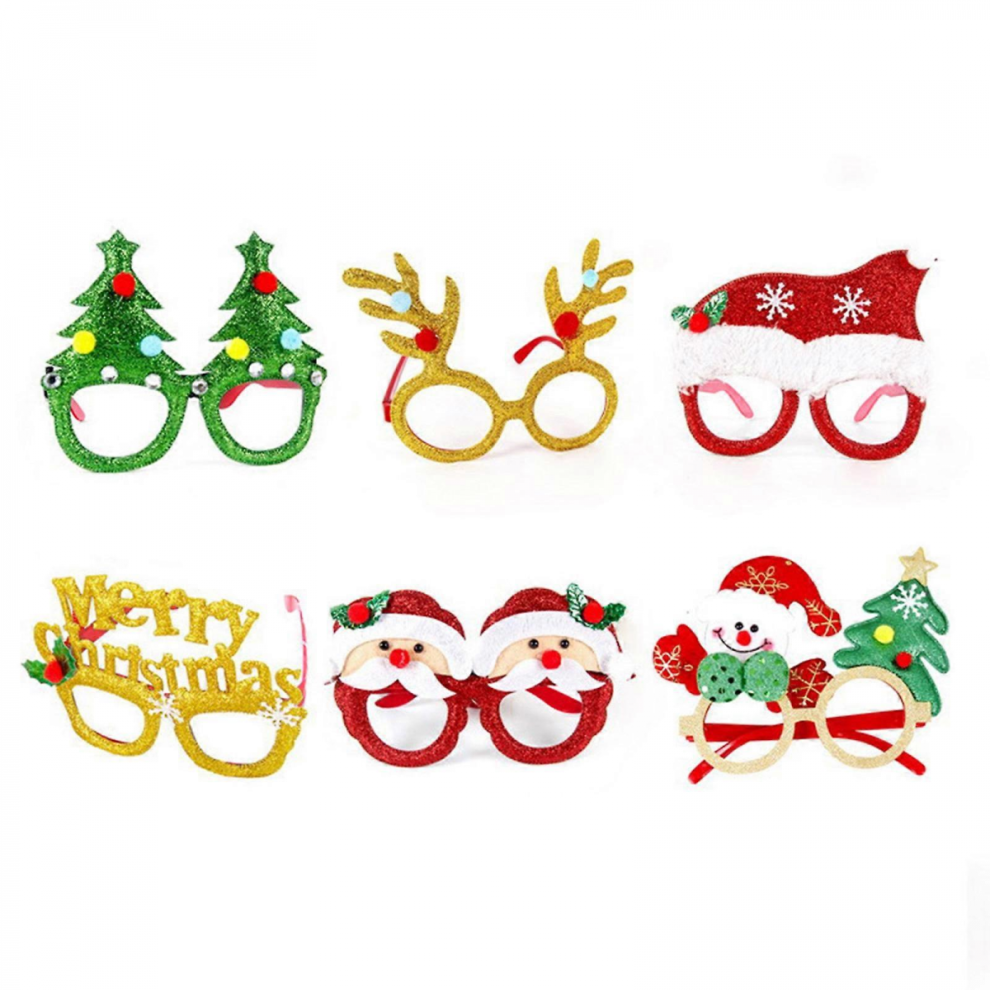 Christmas Novelty Glasses Frames Christmas Party Eyewear Set With Christmas Hat Slap Bracelets and Christmas HeadbandSet 3-image-OPC-PKHKQTB-NEW