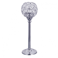 Crystal Votive Candlesticks Tea Light Crystal Romantic Candle Holders for Wedding Dining TableSilver