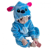 Unique-Shape Long-Sleeve Pajamas with Cartoon Animal Motif for Cozy Bedroom Wear90cmBlue Star