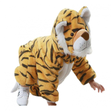 Unique-Shape Long-Sleeve Pajamas with Cartoon Animal Motif for Cozy Bedroom Wear100cmTigers