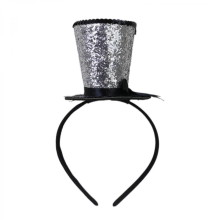 Veil Top Hat Fascinators Hair Hoop Opera Tea Hat for Girls Kids Vintage Pillbox Hat Tea Hat Fascinators Halloweensilver bow