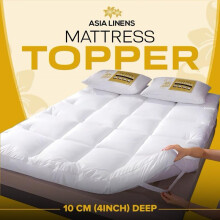 (SUPER KING) Hotel Quality Mattress Topper 10cm/4inch EXTRA thick Topper | ASIA LINENS LTD | SAME DAY DISPATCH