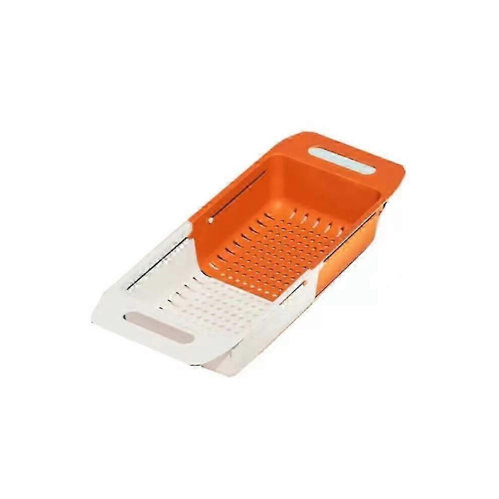 Telescopic drain basket for kitchen sink, fruit and vegetable washing basket, free perforation drainer