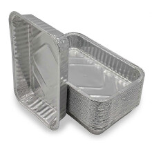 Aluminum Bowls | 25 pieces | 21 x 14 cm, 680 ml | Aluminum grease trays, grill bowls