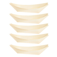 Pack of 50 disposable wooden snack containers for the table