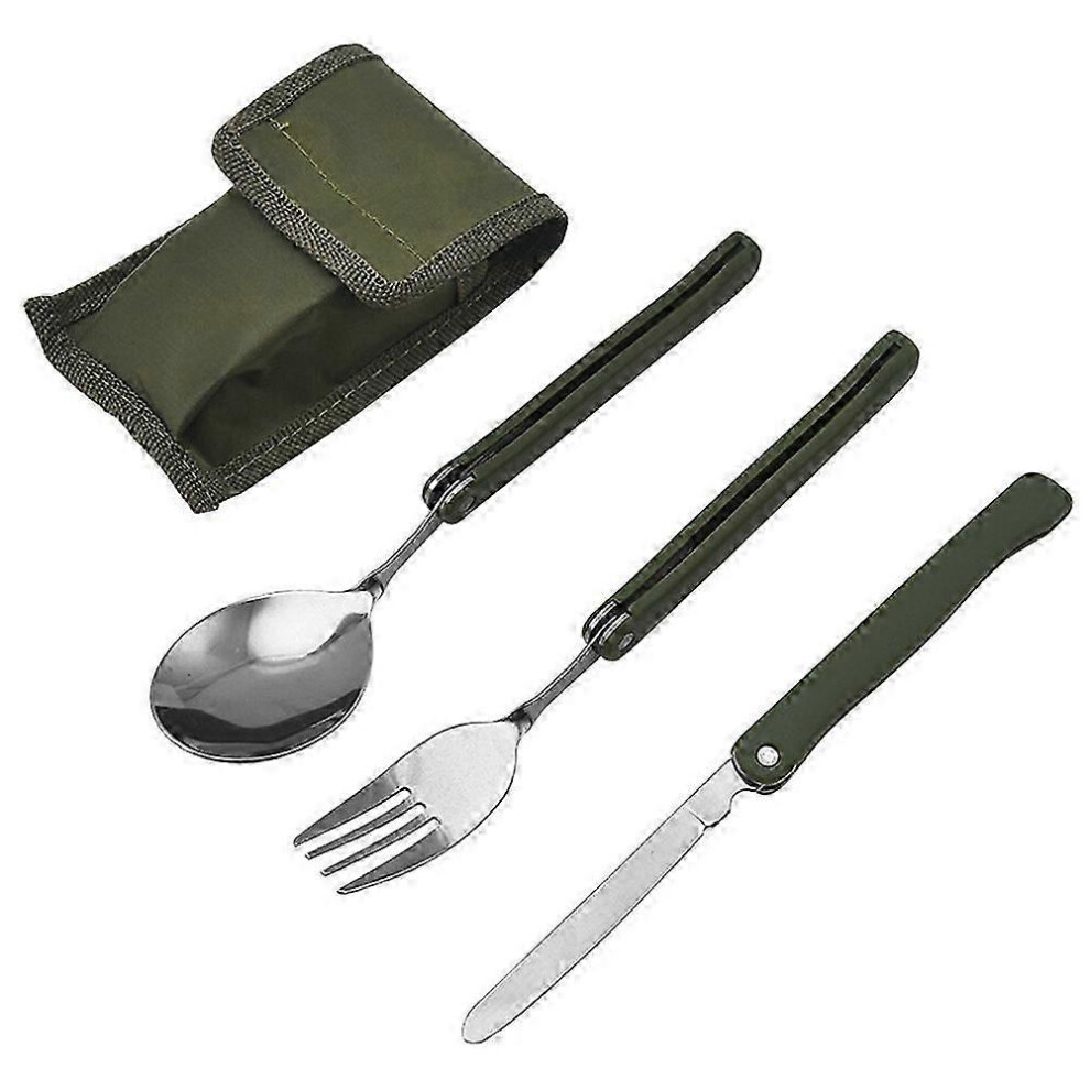 Set of 3 reusable forks and spoons for camping and picnic