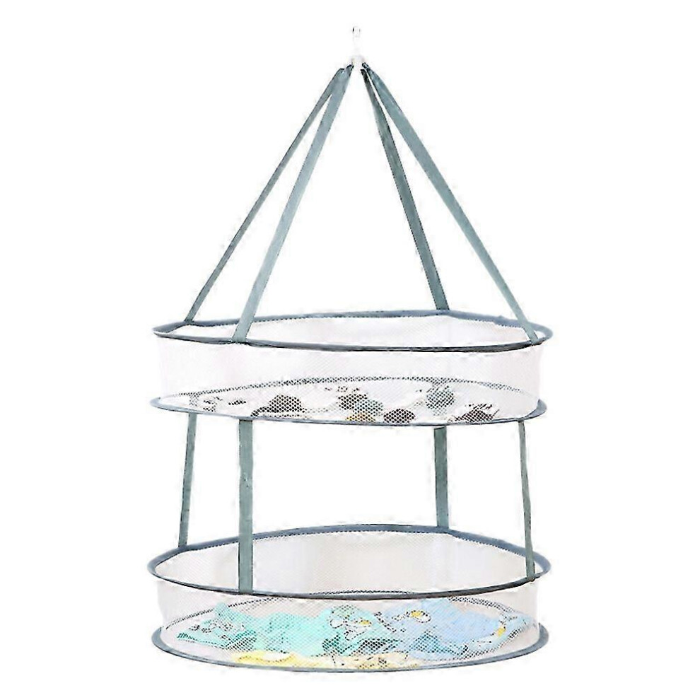 Dish Drainer, Large Double Layer Hanging Laundry Basket, Mesh Basket, Foldable Drainer, Sweater Drainer