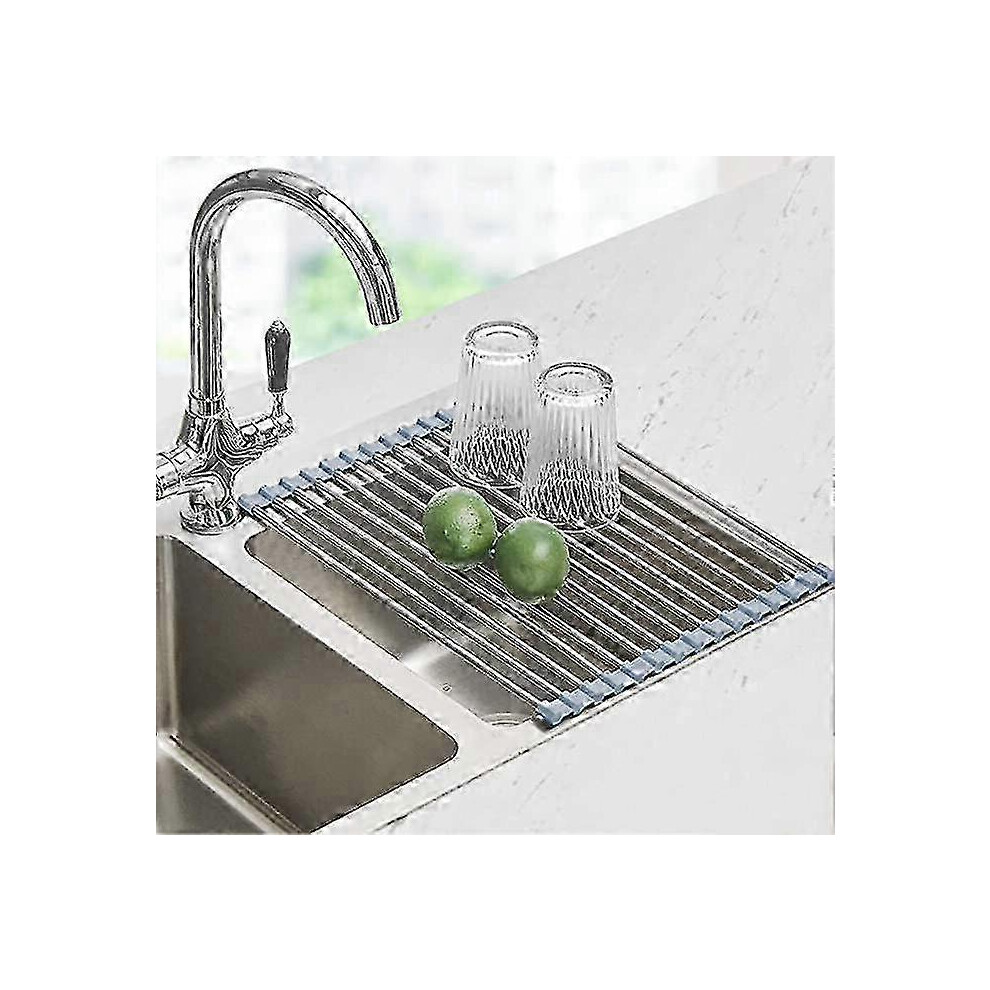 Roll-up dish drainer over sink kitchen rolling dish drainer