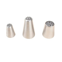 Set of 3 stainless steel icing nozzles for decorating cakes, fondants and buttercreams
