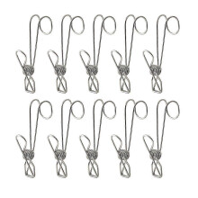 Set of 10 stainless steel clothespins for outdoor lighting