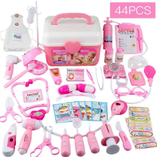 44pc Children Pretend Play Doctor & Nurse Toy Set with Storage Bag for Clinic Role PlayPink44PCS