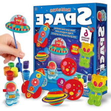 Educational Creative Toys Children's Hand Diy Plaster Painting Animal Coloring Toy Set # Painted Outer Space T2552