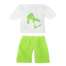 Scooter Toy Costume Set Interactive Toy Finger Pants T Shirt Fingertip ClothesGreen