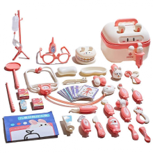 Children's Medicals Tools Play House Set Portable Role Play Game Toy for Kids Children Boys Girls Christmas GiftsPinkUpgrade