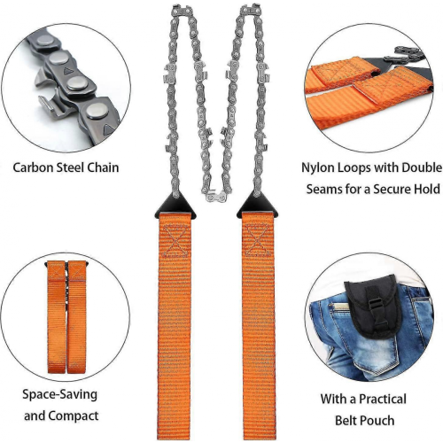 Portable Handsaw Folding Survival Chainsaw Tool Belt Belt Bag 2