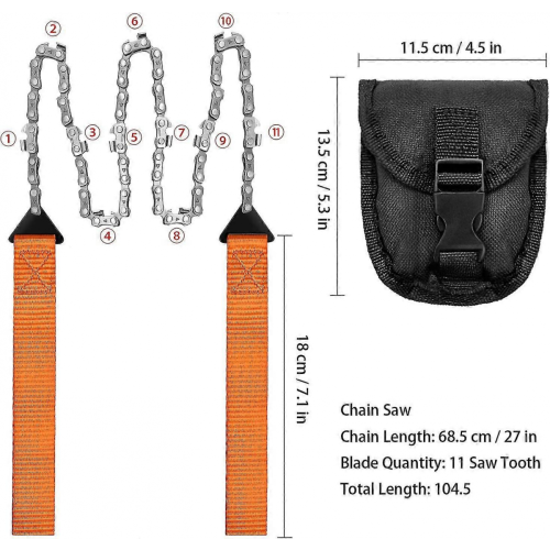 Portable Handsaw Folding Survival Chainsaw Tool Belt Belt Bag 1