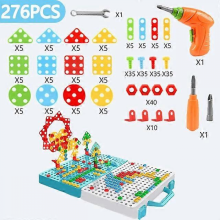 Kids Drill Screw Nut Puzzles Toys Pretend Play Tool Drill Disassembly Assembly Kids Drill Puzzle Toys Baby Early Education Toys276pcs