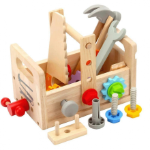 Wooden Tool Box Hands-on Ability Development Simulation Repair Tool Set Educational Toys Cartoon Toolbox Toys for Kids Child