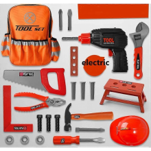Children's Toolbox Engineer Simulation Repair Tools Pretend Toy Electric Drill Screwdriver Repair Kit Play Toy Set for Kids Giftwith bag