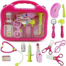Children Medical Pretend Doctor Kit Play Toy Set&case Doctor Nurse Play Games Playset Toys Accessory For Kids GiftsPink No Led