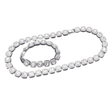 Link Jewelry Set Rhinestones Jewelry Hip Hop-silver Style 6