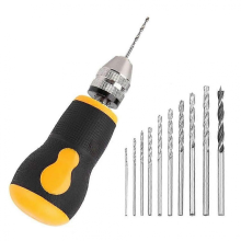Manual Drill Mini Hand Drill Tool Portable Tool Set Small Hand Drill, Woodworking Hand Drill for Model JewelryAs Shown
