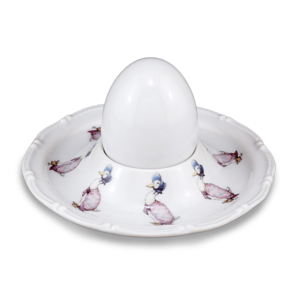 Beatrix Potter Jemima Puddle-Duck Egg Cup Plate Reutter Porcelain