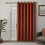 (66" x 84" In (Single Panel), Rust) 100% Blackout Ringtop Curtains- 260GSM Thick Linen Curtains 3 Layers Light Blocking Technology 1
