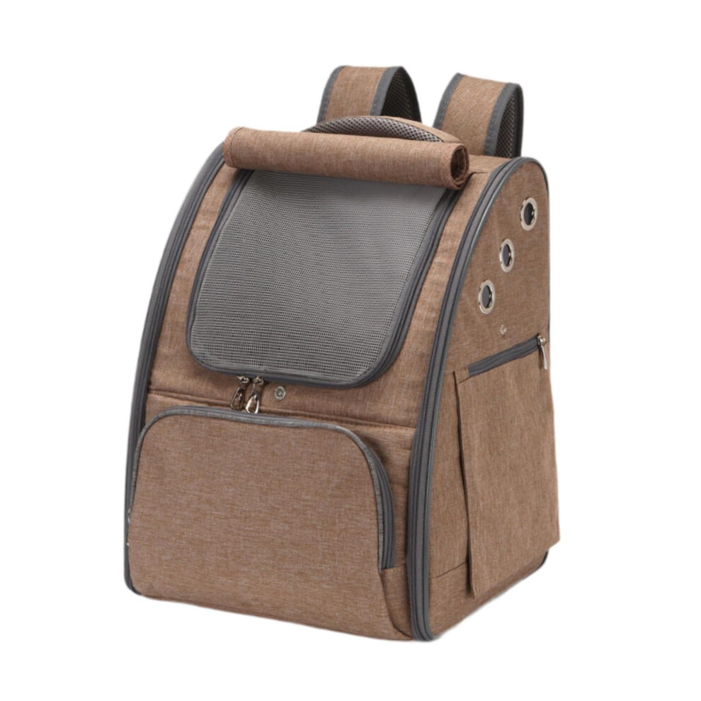 Cat Backpack Pet Carrier Backpack Breathable Lightweight Cat Carrier For Trekking Camping Walking Khaki