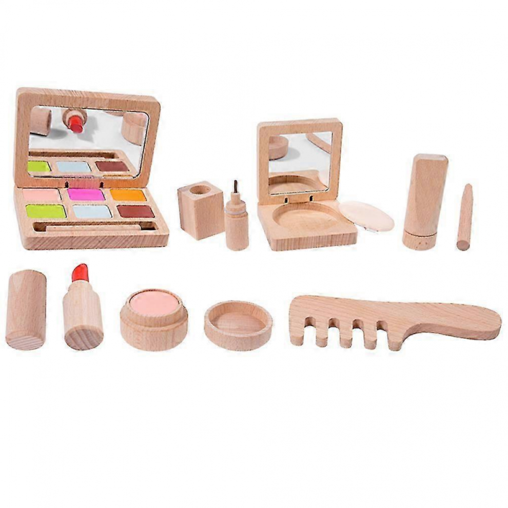 Girls 1 Set Wooden Beauty Salon Toys For Makeup Playset Toys Kids Makeup Pretend Playset