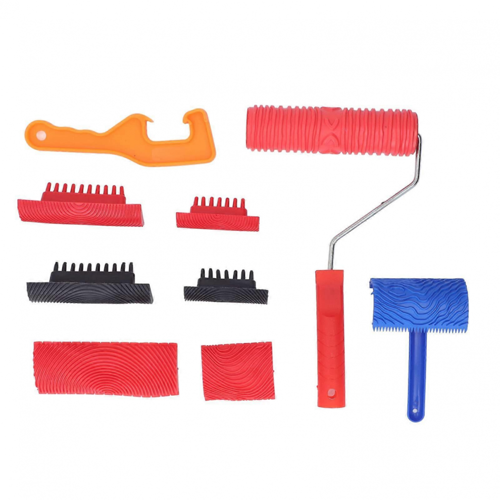 Wood Grain Tool Set, Realistic Wood Texture Roller, Durable Abs Rubber, Ideal For Diy Faux Furniture, Walls, And Floors. 7632237791180