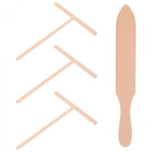 Crepe Pancake Tools 1 Set Wooden Crepe Spreaders For Cooking Tools Pancake Making Kit Khaki Color Baking AssistanceKhaki29.5x4cm