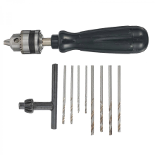 Premium Manual Drill Tool for DIY Woodworking and Engraving Black ABS Rubber Easy Grip 1 SetBlack18.5X3.4X0.5CM