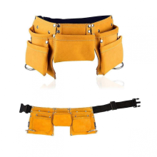 Children's Leather Tool Belt, Kids Leather Working Tool Bag Pouch with Adjustable Belt for Costumes Dress Up Role Play (Brown)