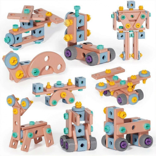 146Pcs Creative Engineering Building Toys And Portable Toolbox Kids Tool SetBlue 1